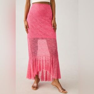 ✨ Anthropologie Sheer Lace Mermaid Skirt Sz 12